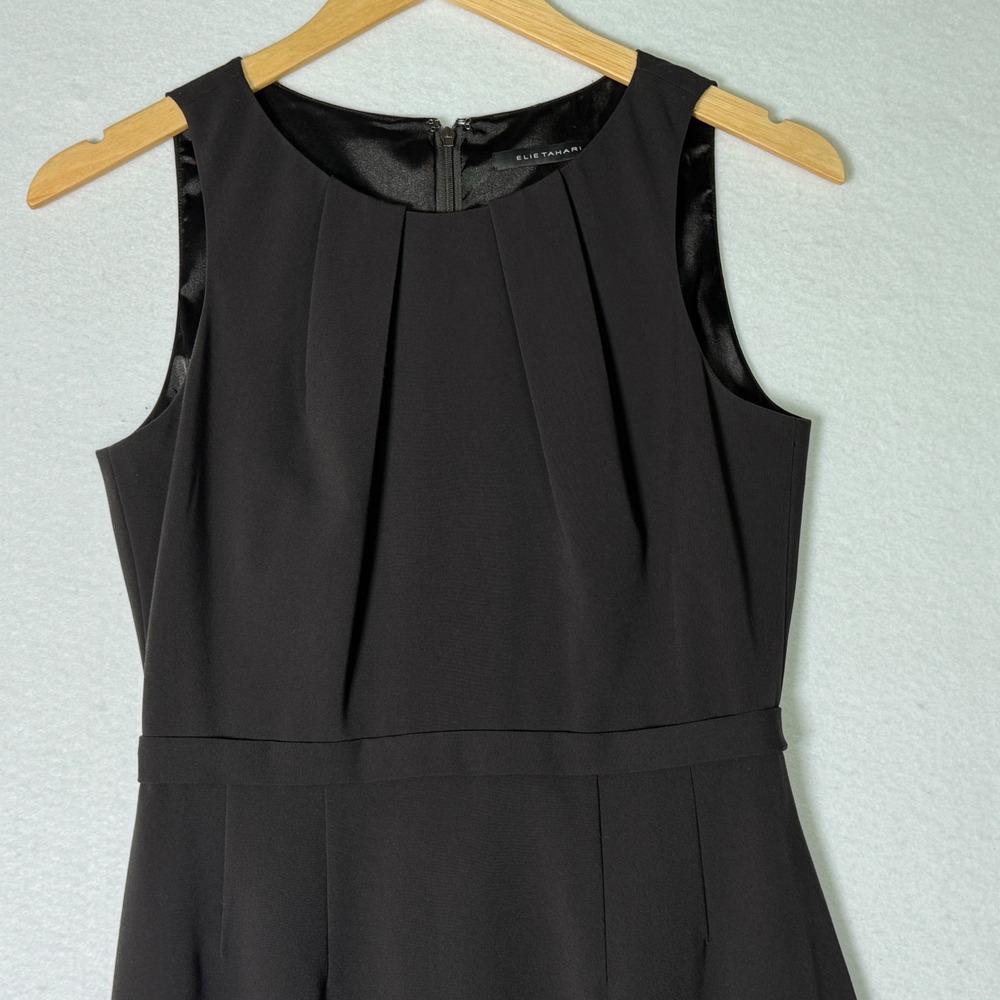 Elie Tahari Womens Size XS Black Sheath Dress Sleeveless LBD Office‎ Work - Picture 4 of 10